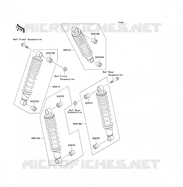 AMORTISSEUR Kawasaki QUAD 250 2007 KLF250  KLF250A7F