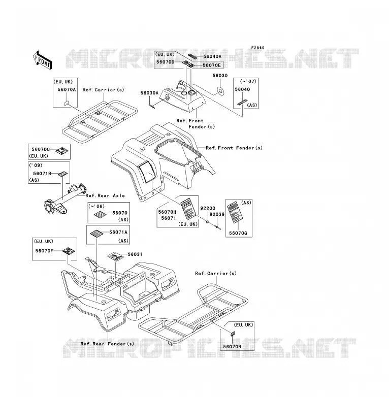 LABEL Kawasaki QUAD 250 2007 KLF250  KLF250A7F