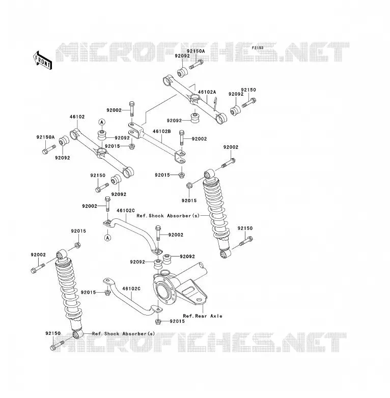 SUSPENSION ARRI&Egrave;RE Kawasaki QUAD 250 2007 KLF250  KLF250A7F