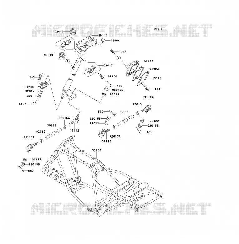 CH&Acirc;SSIS Kawasaki QUAD 250 2008 KLF250  KLF250A8F