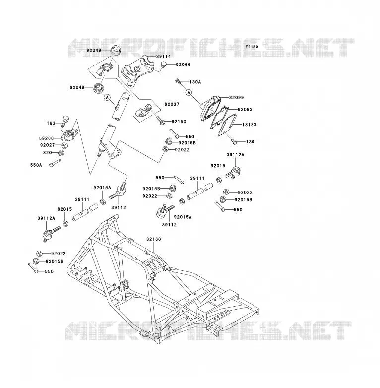 CH&Acirc;SSIS Kawasaki QUAD 250 2008 KLF250  KLF250A8F