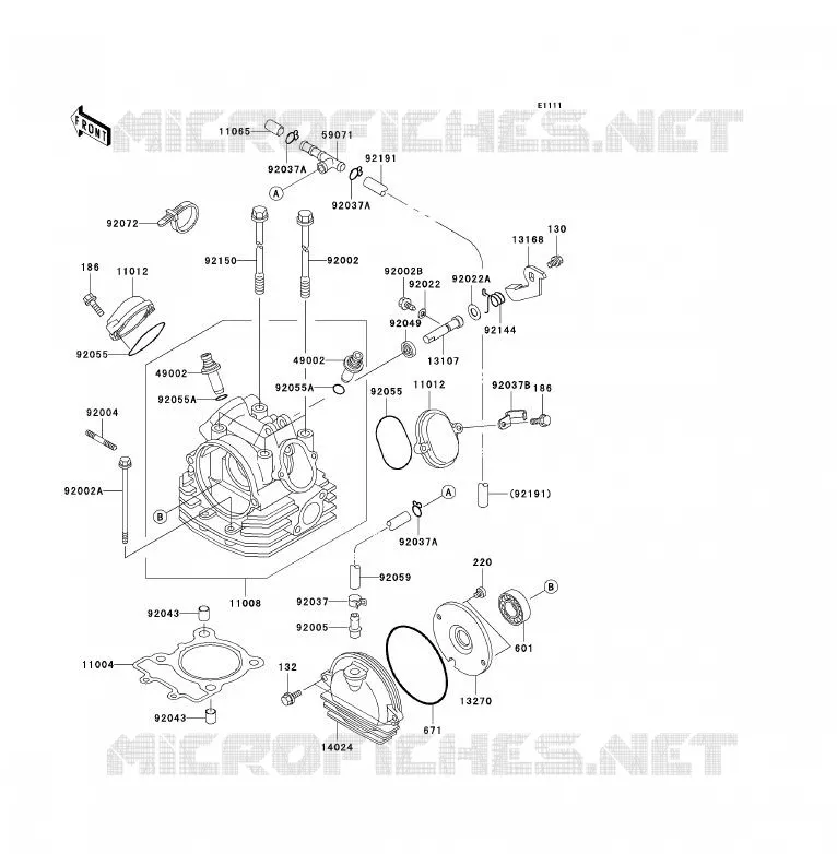 CULASSE Kawasaki QUAD 250 2008 KLF250  KLF250A8F