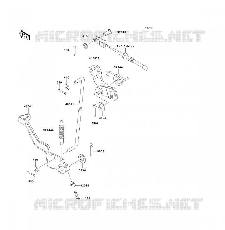 PEDALE DE FREIN Kawasaki QUAD 250 2008 KLF250  KLF250A8F