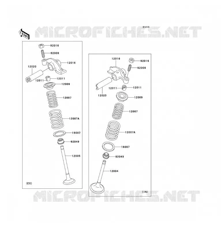 SOUPAPE Kawasaki QUAD 250 2009 KLF250  KLF250A9F
