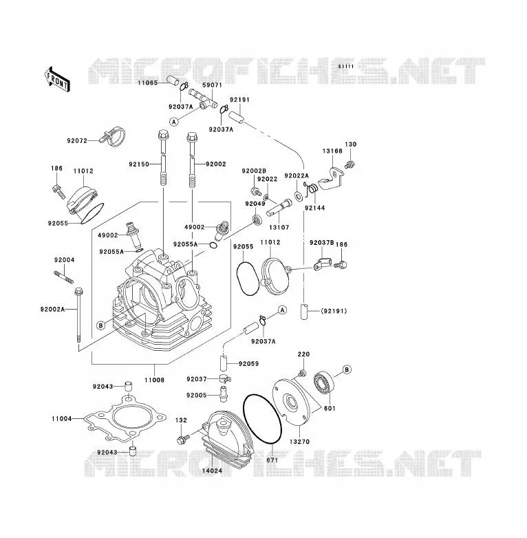 CULASSE Kawasaki QUAD 250 2010 KLF250  KLF250AAF