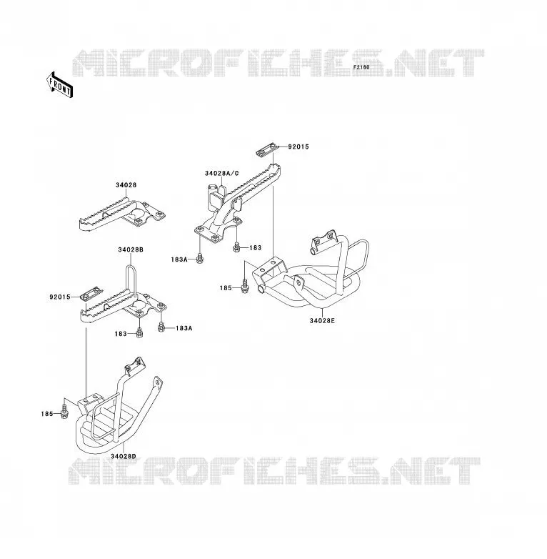 REPOSE PIED Kawasaki QUAD 300 1988 KLF300  KLF300-B1