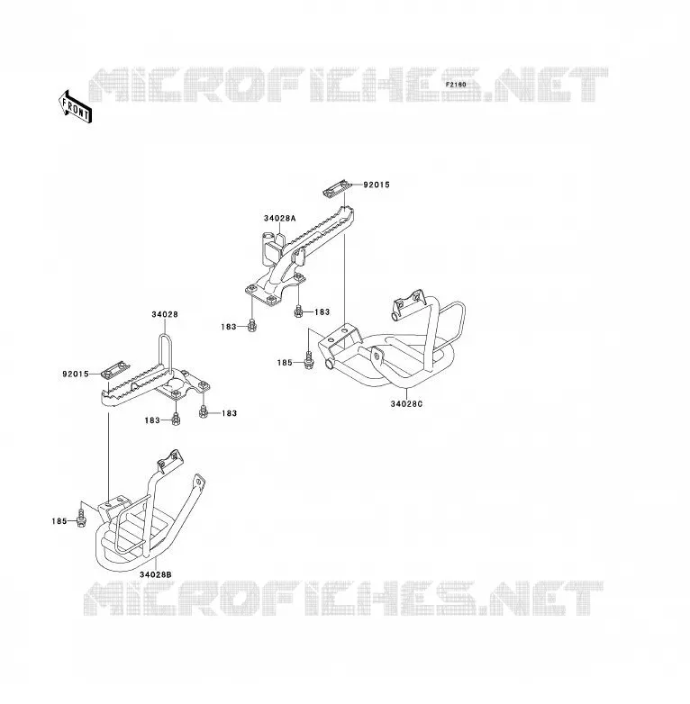 REPOSE PIED Kawasaki QUAD 300 1997 KLF300  KLF300-B10