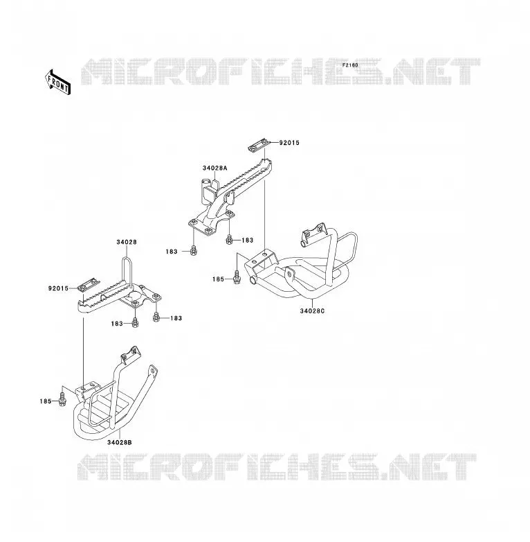 REPOSE PIED Kawasaki QUAD 300 1998 KLF300  KLF300-B11