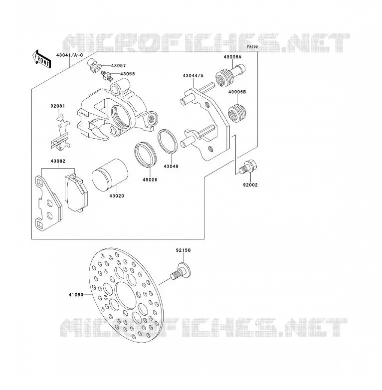 FREIN AVANT Kawasaki QUAD 300 1998 KLF300  KLF300-B11