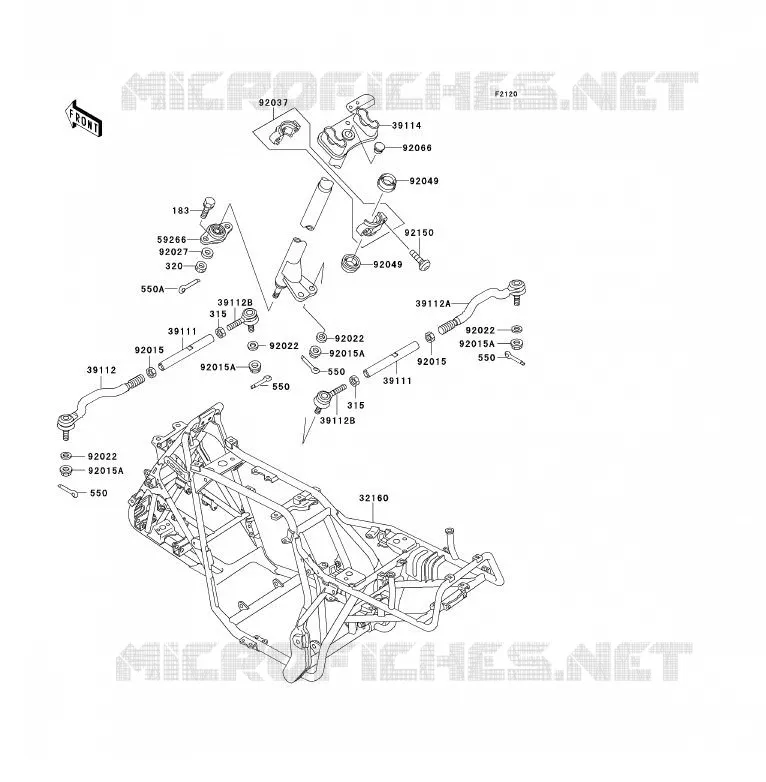 CH&Acirc;SSIS Kawasaki QUAD 300 2000 KLF300  KLF300-B13