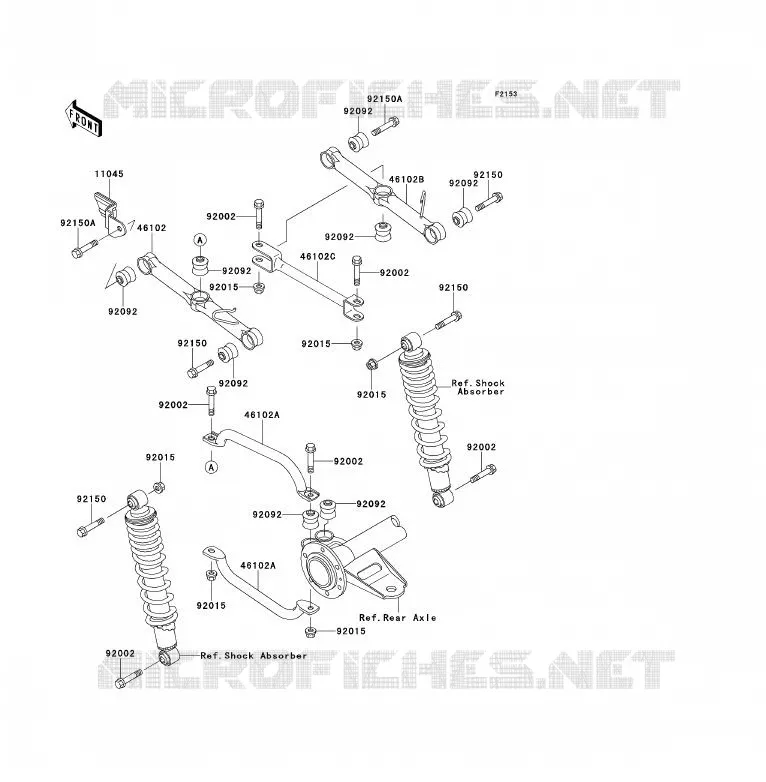 SUSPENSION ARRI&Egrave;RE Kawasaki QUAD 300 2000 KLF300  KLF300-B13