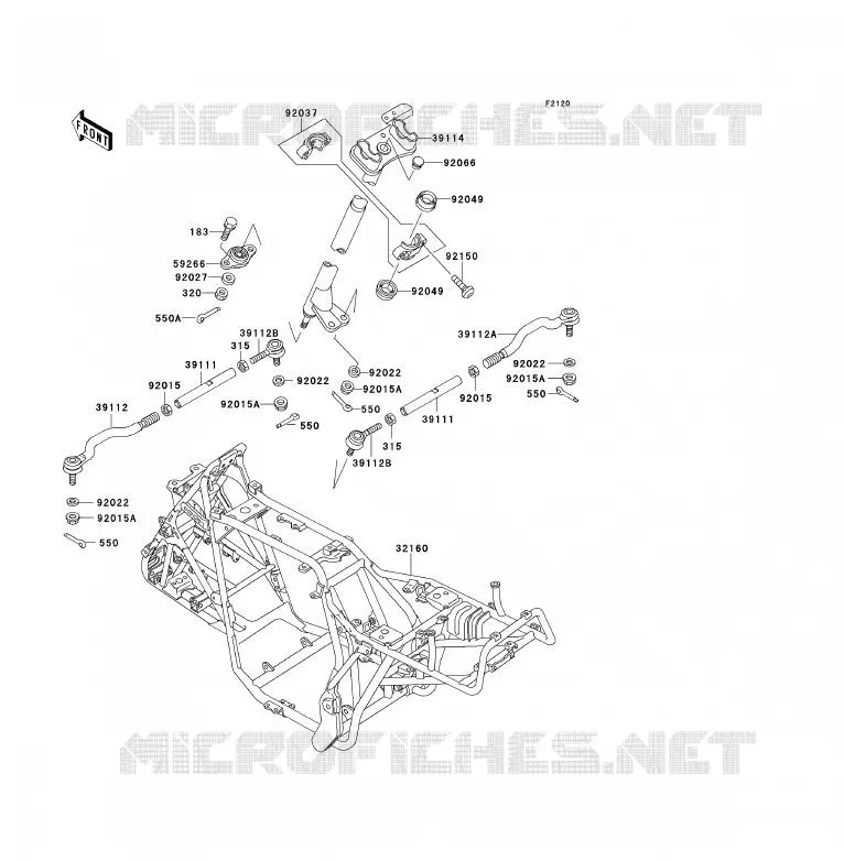 CH&Acirc;SSIS Kawasaki QUAD 300 2000 KLF300  KLF300-B13