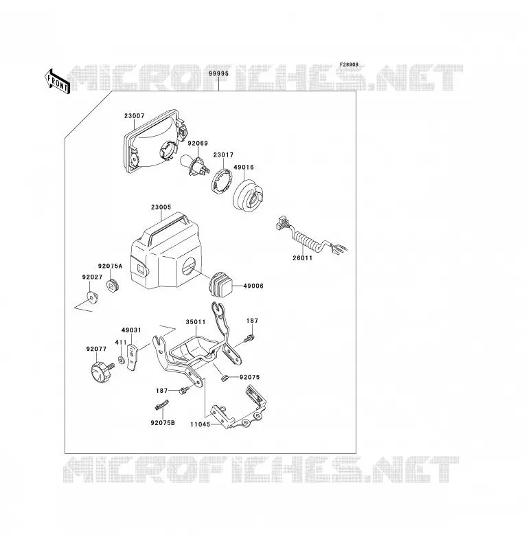 PIECE EN OPTION(PHARE) Kawasaki QUAD 300 2000 KLF300  KLF300-B13