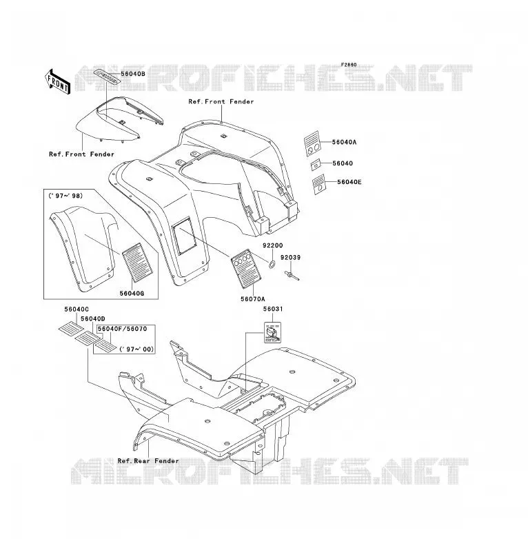 LABEL(AS) Kawasaki QUAD 300 2001 KLF300  KLF300-B14