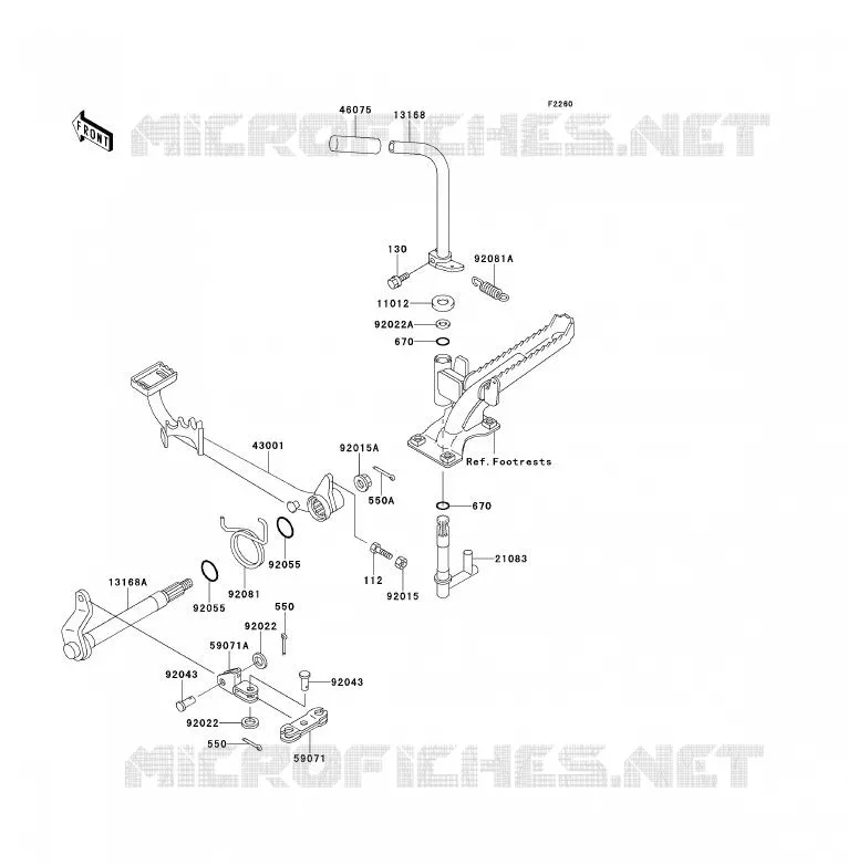 PEDALE DE FREIN Kawasaki QUAD 300 2001 KLF300  KLF300-B14