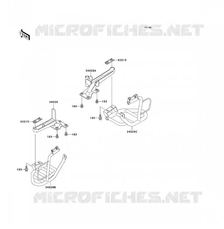 REPOSE PIED Kawasaki QUAD 300 2002 KLF300  KLF300-B15