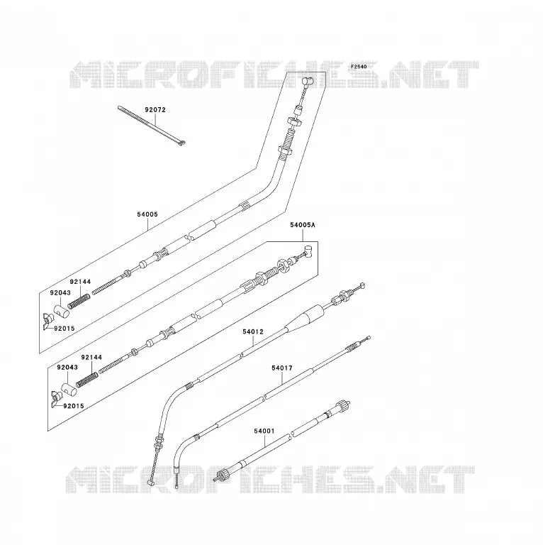 CABLES Kawasaki QUAD 300 2003 KLF300  KLF300-B16