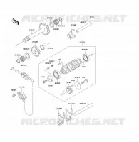 FOURCHETTE/BARRILLET DE SELECTION pour Kawasaki KLF300 2003
