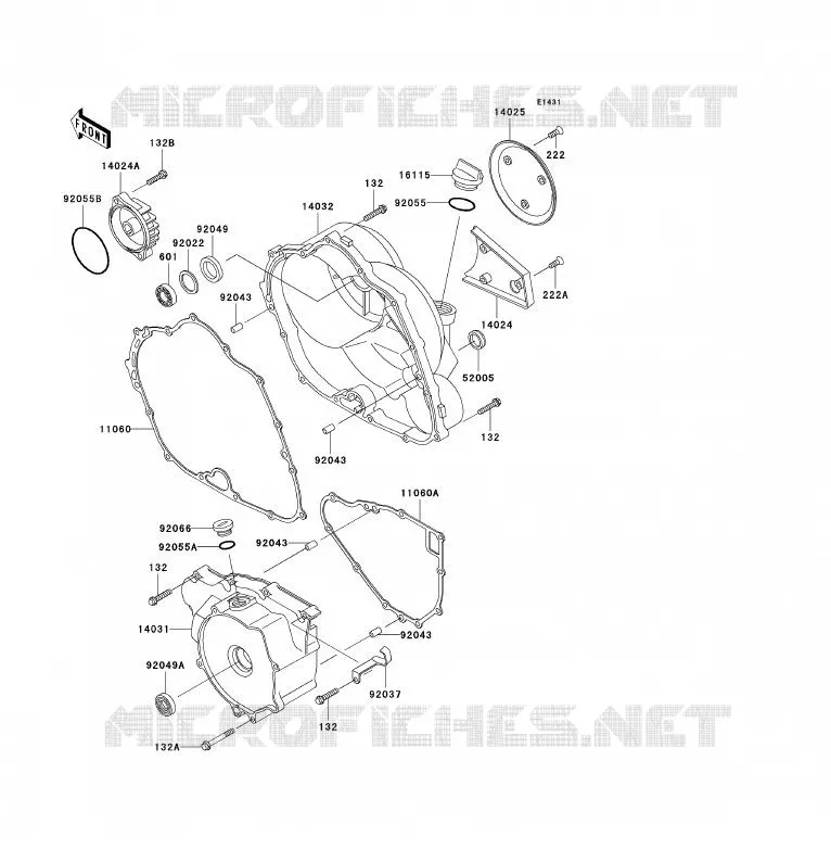 COUVERCLES MOTEUR Kawasaki QUAD 300 2004 KLF300  KLF300-B17