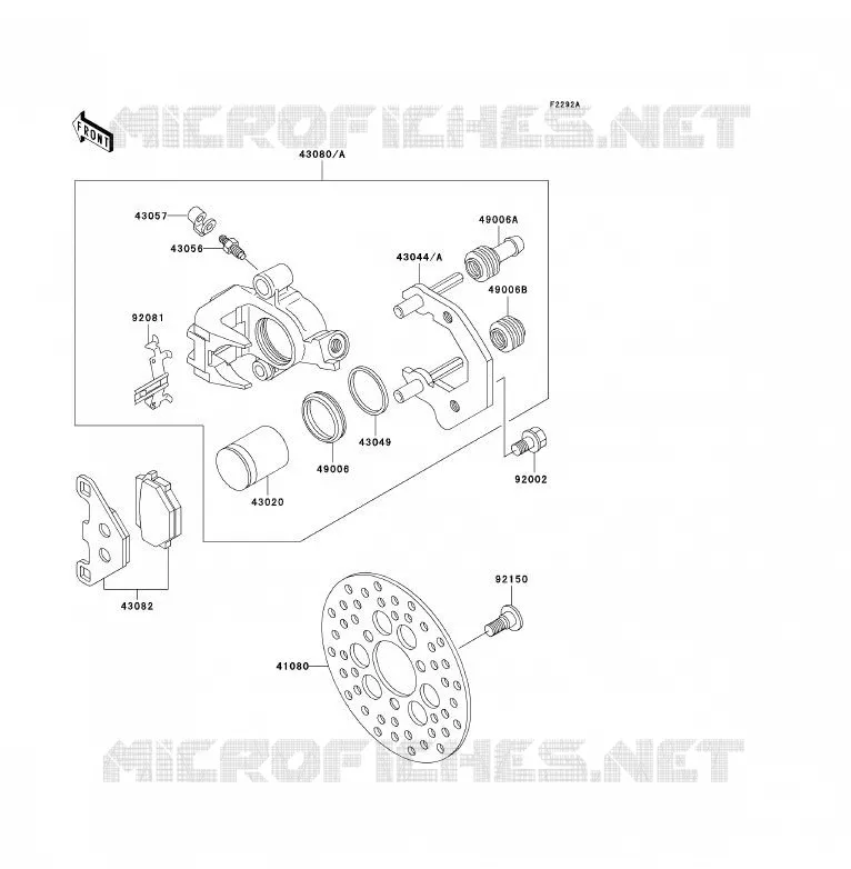 FREIN AVANT Kawasaki QUAD 300 2004 KLF300  KLF300-B17