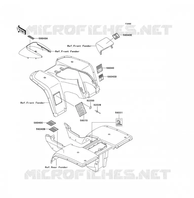 LABEL Kawasaki QUAD 300 2004 KLF300  KLF300-B17