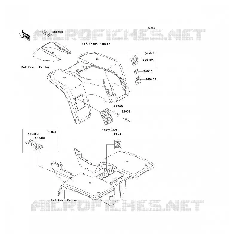LABEL(AS) Kawasaki QUAD 300 2005 KLF300  KLF300-B18