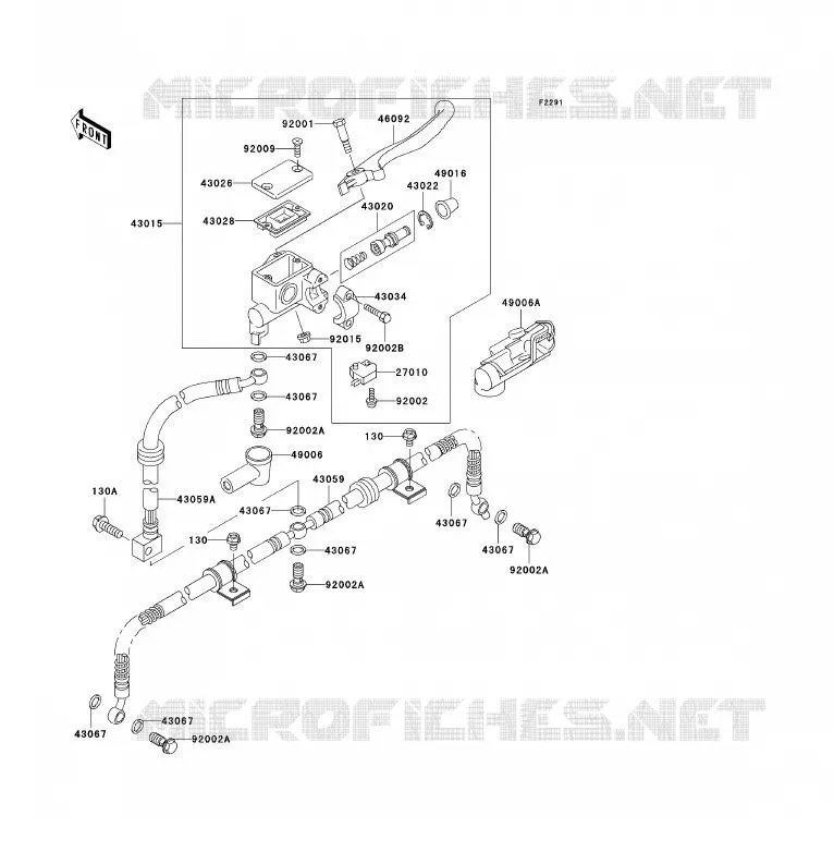 MAITRE CYLINDRE AV Kawasaki QUAD 300 2005 KLF300  KLF300-B18