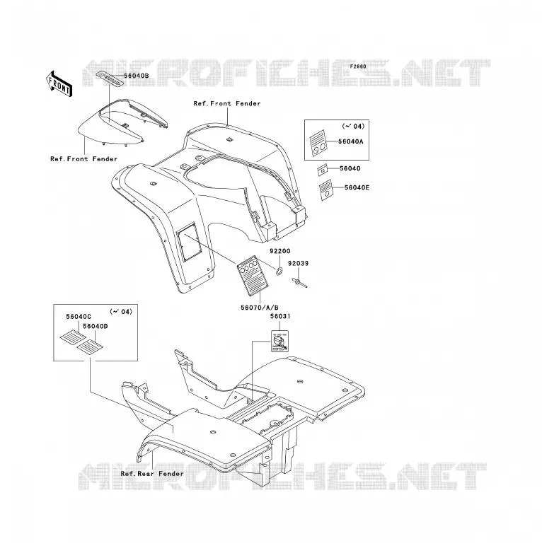 LABEL(AS) Kawasaki QUAD 300 2005 KLF300  KLF300-B18