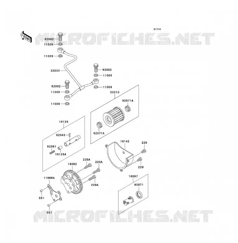 POMPE A HUILE Kawasaki QUAD 300 1989 KLF300  KLF300-B2