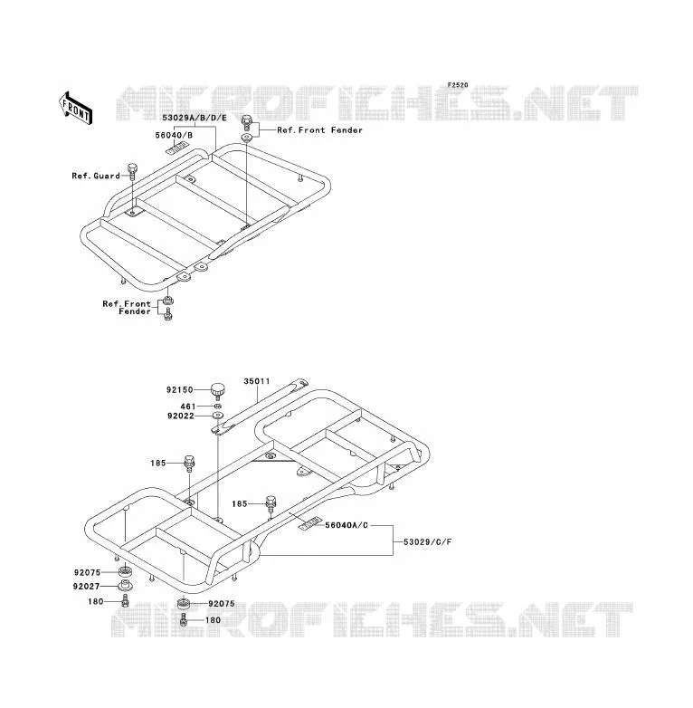 SUPPORT Kawasaki QUAD 300 1990 KLF300  KLF300-B3