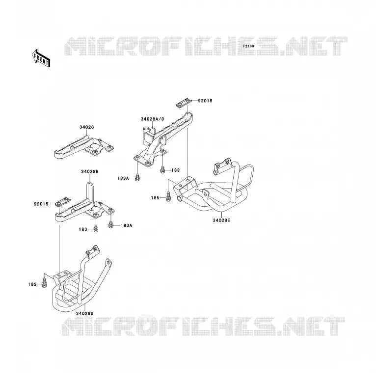REPOSE PIED Kawasaki QUAD 300 1990 KLF300  KLF300-B3