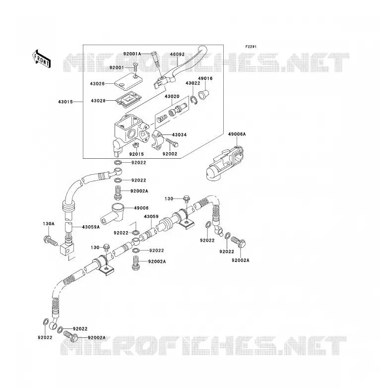 MAITRE CYLINDRE AV Kawasaki QUAD 300 1990 KLF300  KLF300-B3