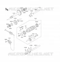FOURCHETTE/BARRILLET DE SELECTION pour Kawasaki KLF300 1992