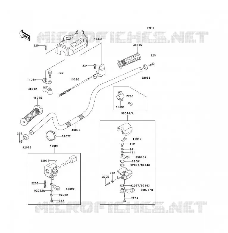 GUIDON Kawasaki QUAD 300 1992 KLF300  KLF300-B5