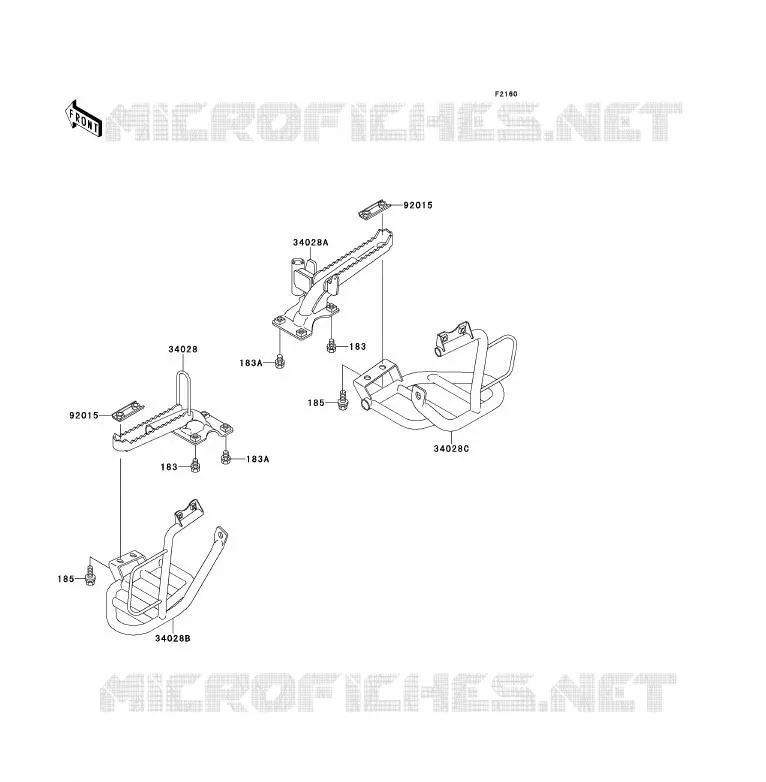 REPOSE PIED Kawasaki QUAD 300 1993 KLF300  KLF300-B6