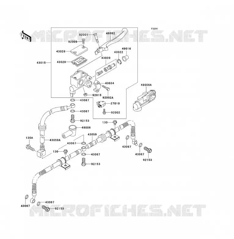 MAITRE CYLINDRE AV Kawasaki QUAD 300 2006 KLF300  KLF300B6F