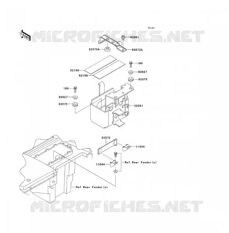 PIECE DE CADRE (COUVERTURE) Kawasaki QUAD 300 2006 KLF300  KLF300B6F