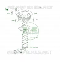 CYLINDRE/PISTON pour Kawasaki KLF300 1994