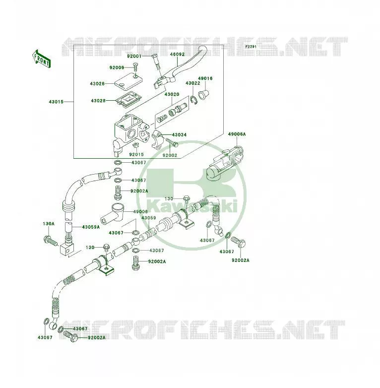 MAITRE CYLINDRE AV Kawasaki QUAD 300 1994 KLF300  KLF300-B7
