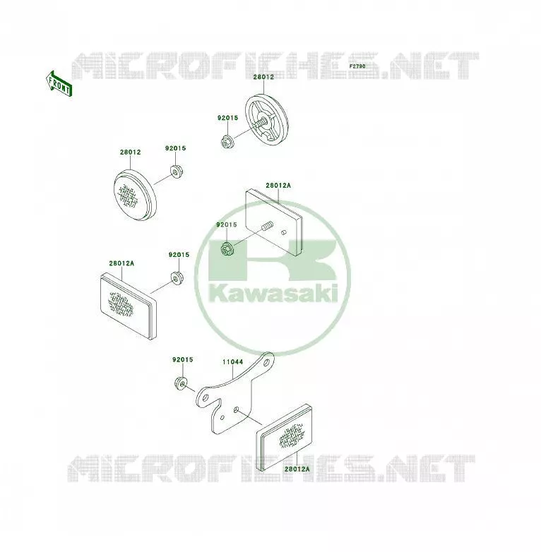 CATADIOPTRES Kawasaki QUAD 300 1995 KLF300  KLF300-B8