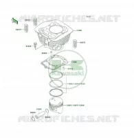 CYLINDRE/PISTON pour Kawasaki KLF300 4X4 1989