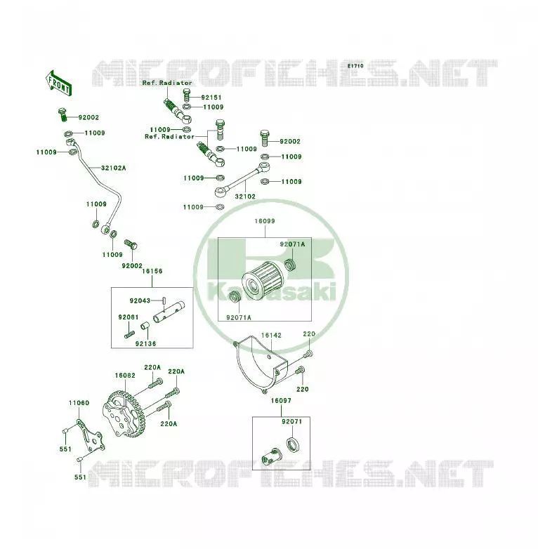POMPE A HUILE Kawasaki QUAD 300 1999 KLF300 4X4  KLF300-C11