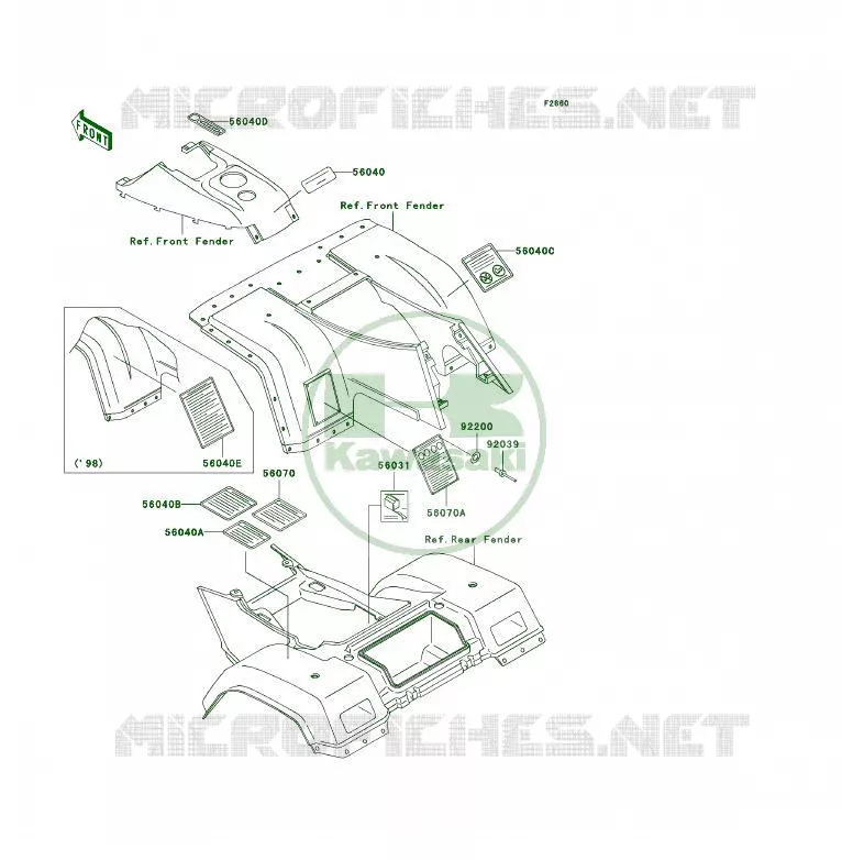 LABEL(AS) Kawasaki QUAD 300 1999 KLF300 4X4  KLF300-C11