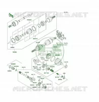 ARBRE DE TRANSMISSION(AVANT) pour Kawasaki KLF300 4X4 2000