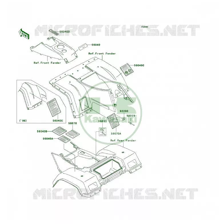 LABEL(AS) Kawasaki QUAD 300 2000 KLF300 4X4  KLF300-C12