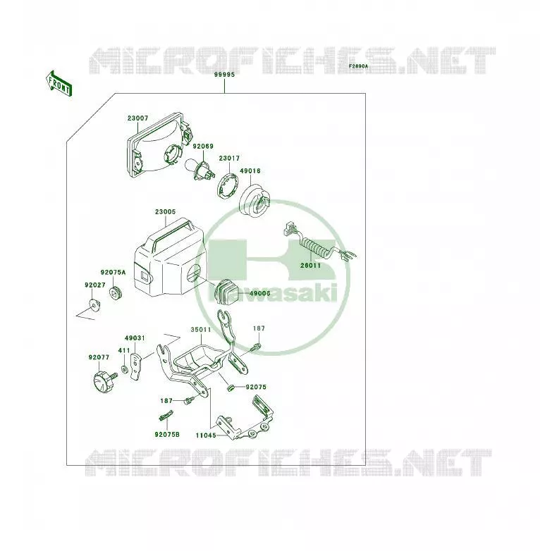 PIECE EN OPTION(PHARE) Kawasaki QUAD 300 2000 KLF300 4X4  KLF300-C12