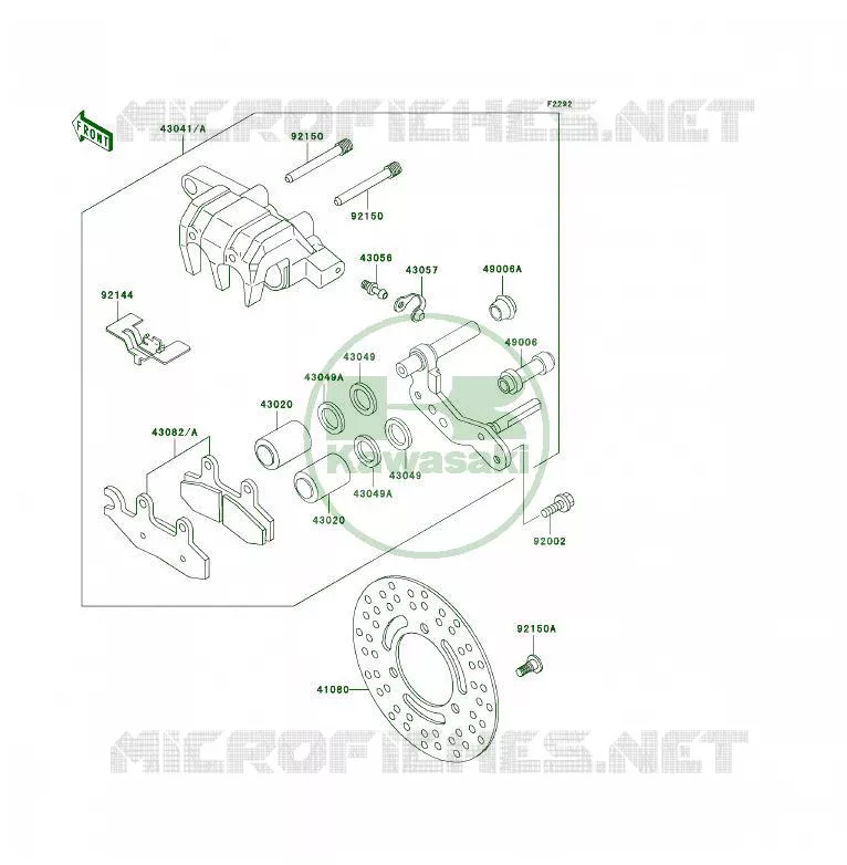FREIN AVANT Kawasaki QUAD 300 2000 KLF300 4X4  KLF300-C12
