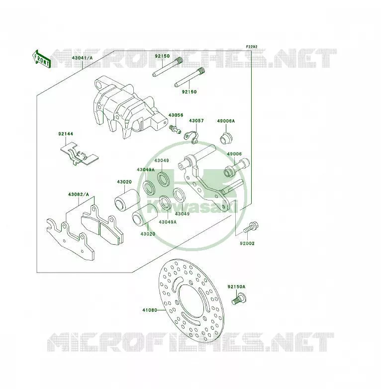 FREIN AVANT Kawasaki QUAD 300 2001 KLF300 4X4  KLF300-C13