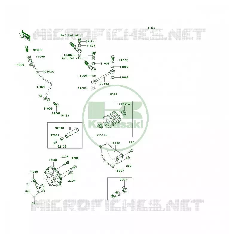 POMPE A HUILE Kawasaki QUAD 300 2001 KLF300 4X4  KLF300-C13