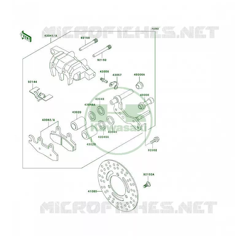 FREIN AVANT Kawasaki QUAD 300 2001 KLF300 4X4  KLF300-C13